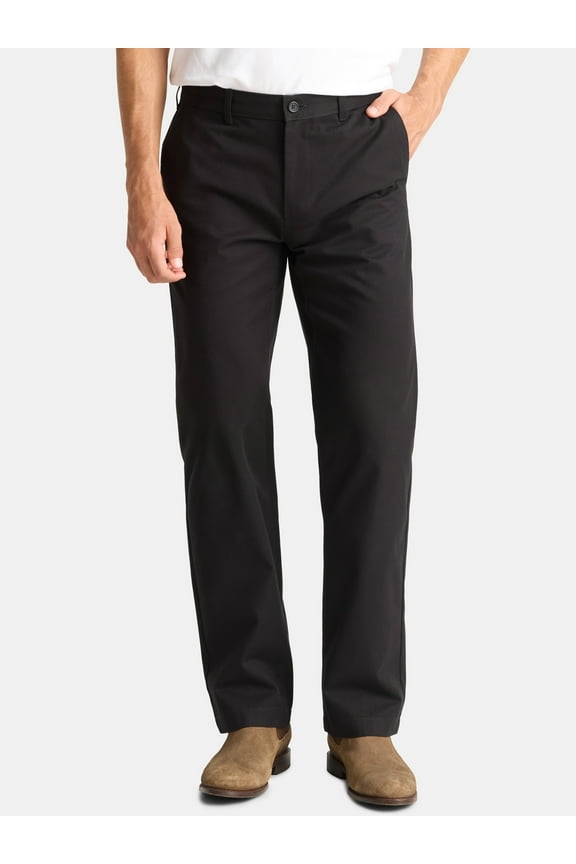 Men's & Big Men's Classic Fit Flat Front Wrinkle Resistant Casual Pants, Waist Sizes 29-56