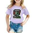 thumbnail image 4 of LEKDFST Kindergarten Graphic Tees for Kids Girls Boys Back to School T-Shirts Watch Out Kindergarten Here I Come Graphic Tops Light Purple 4-5 Years, 4 of 4