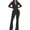 Black, variant on Womens Rompers and Jumpsuits Dressy Autumn Ladies Office Rompers Flare Pants Zipper Long Sleeve Turndown Collar Plus Size Jumpsuits Flare Jumpsuits for Women Long Sleeve Petite