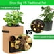 thumbnail image 4 of Zhuge Paquete de 4 bolsas de cultivo de patatas no tejidas de 10 galones con solapa, bolsas de cultivo de tela resistente con asa y ventana de cosecha, color marrón, 4 of 5