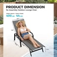 thumbnail image 3 of Chaises de Patio Chaises Longues d'Extérieur Ensemble de 8 - Inclinaison Réglable, Textilène Gris, Dossier à 5 Positions pour Bord de Piscine, Jardin (Lot de 8), 3 of 6