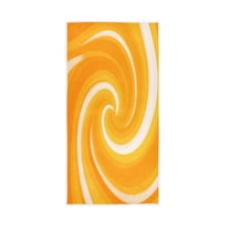Bath Towel Single-Sided Printed Highly Absorbent Soft Quick Towel for Bathroom Spa Gym & Sports Orange and White Background