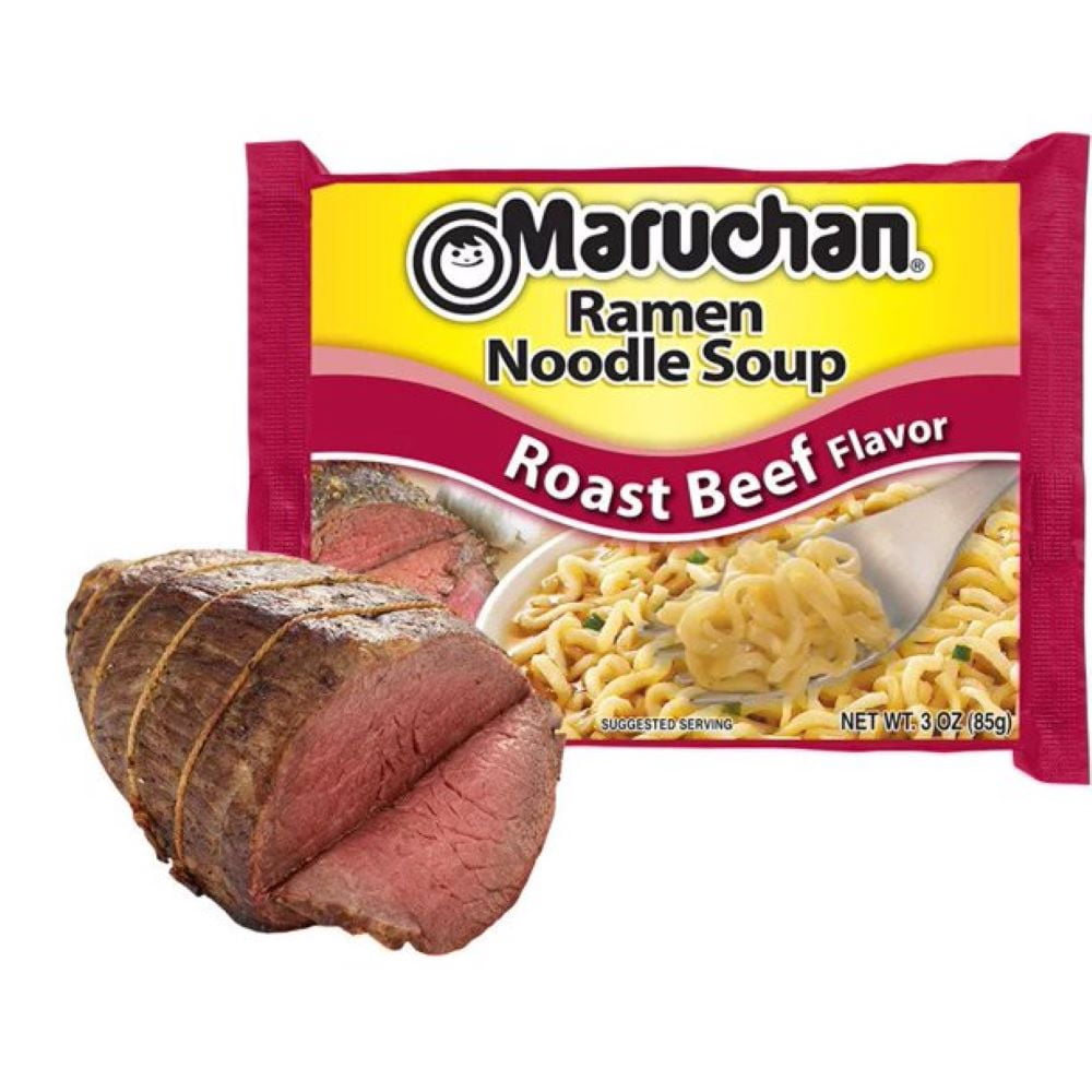 Maruchan, Ramen Beef and Roast Beef Noodles Variety Pack Soup, 3 Oz, 24 Ct by LRB