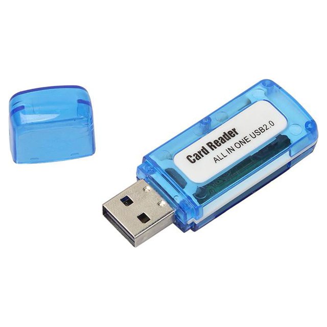 Lector de tarjetas de memoria portátil 4 en 1 USB 2.0 para tarjeta SD/TF/T-Flash/M2
