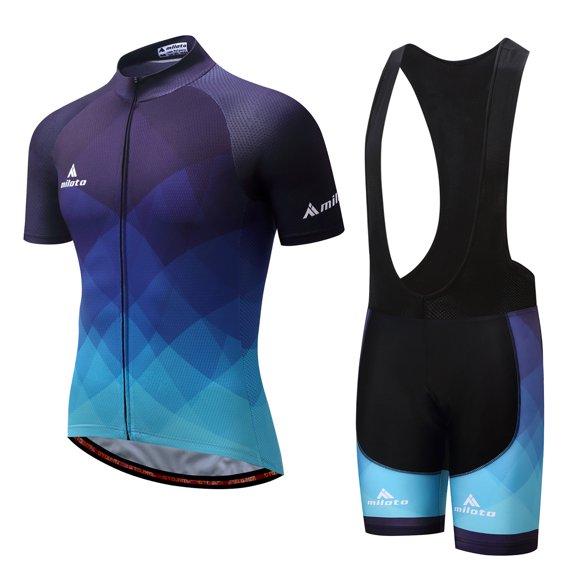 Ensemble Estival de Maillot de Cyclisme pour Homme avec Bretelles, Tenue Ropa avec Coussinet en Gel, Vélo de Montagne