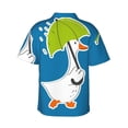 thumbnail image 3 of Bixox Men's Hawaiian Shirts Men's Goose Holding an Umbrella Print Short-Sleeve Shirt-Small, 3 of 8