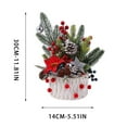 thumbnail image 3 of Evergreen Christmas Ornaments Pine Needle Branch with Red Berries Pinecones and Other Ornaments, Artificial Potted Plants for Table Mantel Office Or Entryway Holiday Decor, 3 of 6