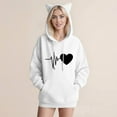 thumbnail image 4 of Women's French Terry Hooded Sweatshirt Loose Fit Long Sleeve Fall Casual Comfort​​, 4 of 4