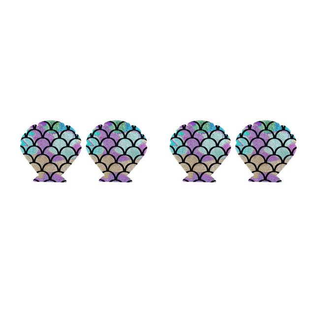 Sonducket 1 par de empanadas para pezones, pétalos de satén brillantes, conjunto elegante de protección para los senos, suministros de estilismo caparazón 2piezas Sonducket CBP393424