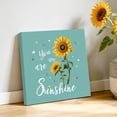 thumbnail image 2 of You Are My Sunshine Canvas Wall Art for Living Room, Vintage Country Yellow Sunflower Floral Bees Heart Green Poster Print Painting for Bedroom Office Home Decor Wall Pictures Prepare To Hang 8"x8", 2 of 9