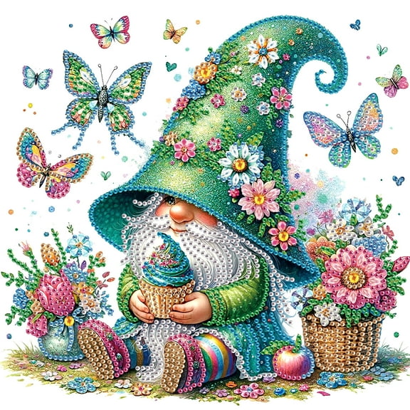 Green Hat Gnome Diamond Art Painting Kit
