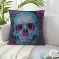 thumbnail image 6 of ZICANCN Cupid Skull Purple Print Throw Pillow Covers, Bed Couch Sofa Knit Decorative Pillow Covers for Living Room Farmhouse, 26"x26", 6 of 8