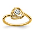 thumbnail image 1 of Diamond2Deal 14k Bague Triangle Topaze en Or Jaune pour Femmes Taille - 7, 1 of 2