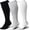 Black/White/Gray, variant on UZMOG 3 Pack Plus Size Compression Socks for Women & Men, Extra Wide Calf Knee High Stockings for Circulation Support