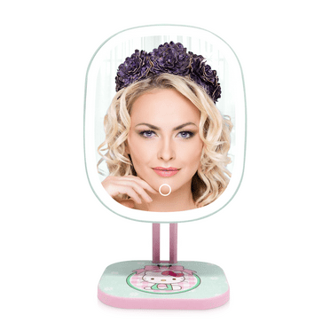 Impressions Vanity Hello Kitty Cozy Holiday Highlight Makeup Mirror, Detachable Base Travel Mirror