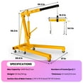 thumbnail image 2 of Yellow 4400Lb Capacity Engine Hoist, Folding crane with Foldable Design and 6 Casters, Heavy Duty Shop Crane, Heavy Duty Hydraulic Shop Crane for Warehouse, 2 of 8