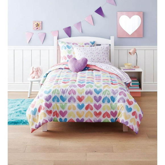 Mainstays Kids Hearts Bed in a Bag