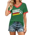 thumbnail image 2 of Women's Football Graphic T-Shirt, Women's V-Neck Short Sleeve Letter Print T-Shirt for Casual Summer for Soccer Tournament 2026 Green Size: 2XL, 2 of 5