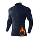 thumbnail image 1 of pstuiky Camisas de manga larga abrigadas para hombre, Camiseta deportiva de manga larga con cuello alto, color liso, forro polar, cálida y elástica para hombre Tops de talla grande para hombre l, 1 of 5