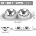 thumbnail image 3 of Ptlom Elevated Stainless Steel Pet Food Bowl with Stands, Raised Dog Cat Feeding Bowls Set Suitable for Cats and Small Dogs, Gray, 3 of 9
