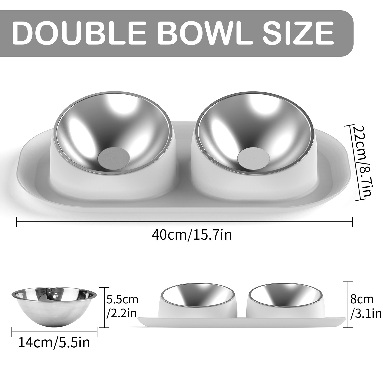 Ptlom Elevated Stainless Steel Pet Bowl with Stand photo 2