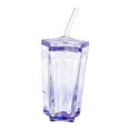 thumbnail image 2 of Drinking Glass Star Shaped Tumbler Reusable Glass Cup with Lid and Straw for Office Home Summer Use, 2 of 9