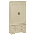 thumbnail image 2 of Glory Furniture Louis Phillipe 2 Drawers Bedroom Armoire in Beige, 2 of 3