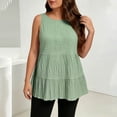 thumbnail image 4 of StSilkitty Camisoles Grande Taille pour Femmes Décontractées Unies Sans Manches à Col Rond Blouses Légères Douces Tuniques, 4 of 8