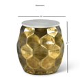 thumbnail image 2 of Table d'Appoint Ronde en Marbre de 20 Pouces avec Dessus en Laiton et Incrustation de Marbre, 2 of 2