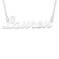 thumbnail image 2 of Sterling Silver 'Lauren' Name Pendant on 16-inch Trace Chain - White, 2 of 4