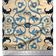thumbnail image 1 of Soimoi Rayon Fabric Swirl & Ogee Damask Print Sewing Fabric Yard 42 Inch Wide, 1 of 1