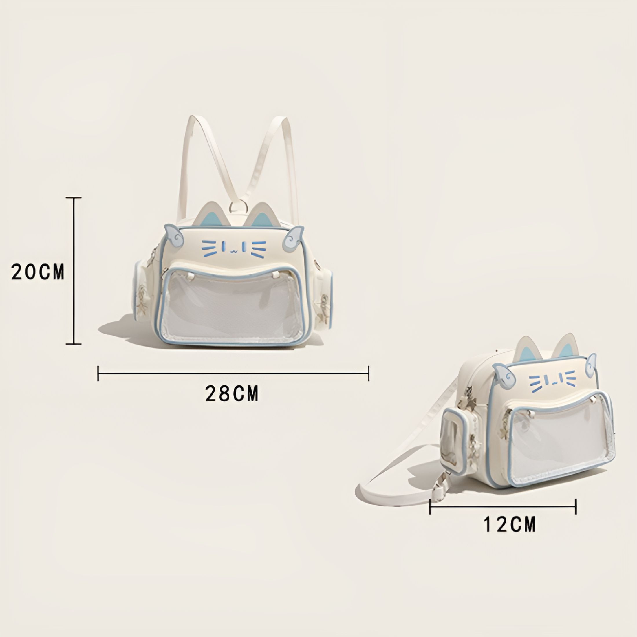 GASTROPOD 2026 New Japanese Kawaii Bag Cat Ita Bag Cute Bags Pin Display Backpack Crossbody Purse for Women Y2K Shoulder Bag for School,Shopping,Casual,Travel,Brown