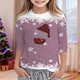 thumbnail image 2 of Ulitacool Tops For Girl Christmas Long Sleeve Crewneck Cartoon Prints Xmas Sweatshirt 5-6 Years Pink, 2 of 5