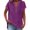 501_Purple, variant on T Shirts for Women V Neck Ladies' Fashion Casual V Neck Button Short Sleeve T Shirt