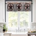 thumbnail image 5 of Texas Star Brown Valances for Windows Farmhouse Country Western Brown Wooden Rod Pocket Curtain Valance Window Treatment Short Curtains for Kitchen Living Room, 60"x14", 5 of 5
