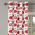 thumbnail image 2 of Ambesonne Vintage Grommet Curtain, Woman Lips with Gestures, 50" x 72", Vermilion and White, 2 of 6