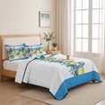 thumbnail image 5 of Twin XL Quilt Set 68''x98'', Summer Lemon Lightweight Bedspread Coverlet Set with 2 Pillow Shams, Pastoral Tropical Fruit Botanical Striped Breathable All Season Quilt Bedding for Dorm/Guest Room, 5 of 9