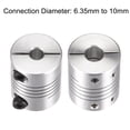 thumbnail image 4 of Uxcell 2PCS Motor Shaft 6.35mm to 10mm Helical Beam Coupler Coupling 25mm Dia 30mm Long, 4 of 6