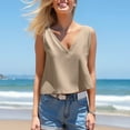 thumbnail image 3 of Mittory Womens Linen Crop Tank Tops Cute Summer Sleeveless Cropped Cotton Linen Tops Dressy Scoop Neck Tops, 3 of 8