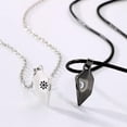 thumbnail image 4 of HOOUN 1 Pair Couple Necklaces Magnetic Heart Charm Valentines' Day Gift Romantic Color-Black White, 4 of 9