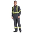 thumbnail image 3 of Sxiwei Mens High Visibility Coverall Long Sleeve Zip Up Mechanic Overalls Workwear Firefighter Gray XL, 3 of 7