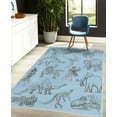 thumbnail image 4 of Jurassic Decorative Rug, Arrangement of Various Dinosaurs Illustrations Skeleton Biology Historic, Quality Carpet for Bedroom Dorm and Living Room, 6 Sizes, Pale Azure, by Ambesonne, 4 of 4