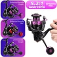 thumbnail image 4 of Sougayilang Fishing Reel 5.2:1 Gear Ratio Spinning Reel Super Smooth with Aluminum Spool Max Drag 11LBs Fishing Wheel, 4 of 9
