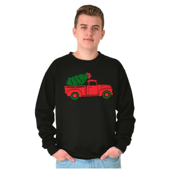 Christmas Tree Xmas Pick Up Truck Sweatshirt for Men or Women Brisco Brands S