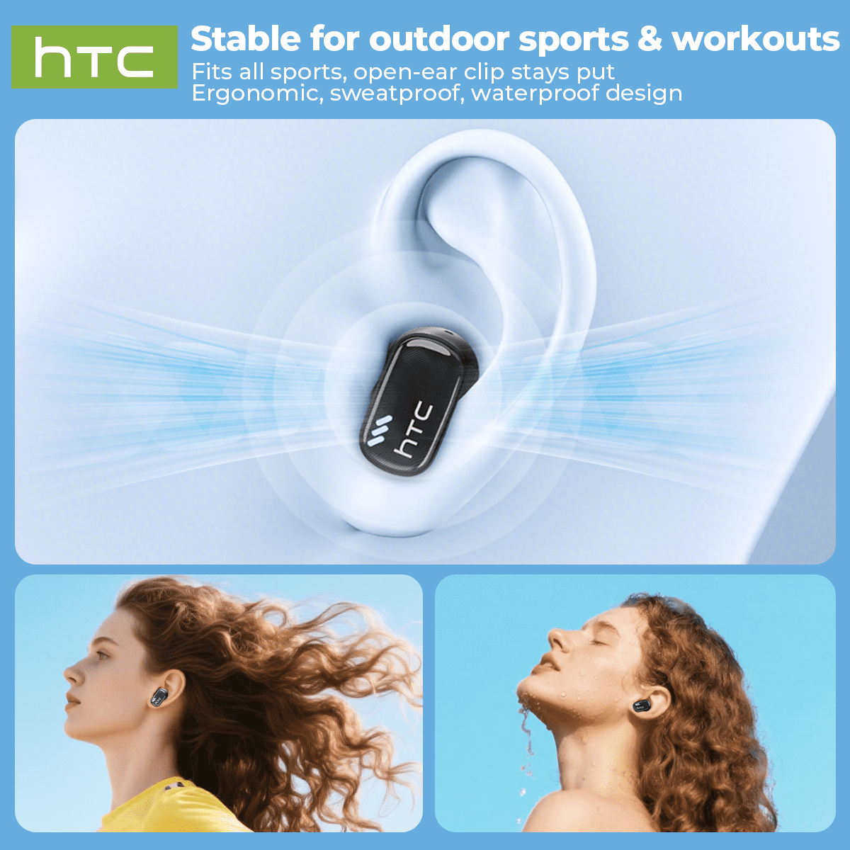 HTC NE16 Wireless Translation Earbuds Real Time for 134 Languages Translator Headphones with APP Noise Cancelling