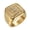 StyleA, variant on Men's Gold Plated Square Signet Ring Cubic Zirconia Inlaid Bling Retro Hip Hop Punk Iced-Out Ring Jewelry for Women and Men Style C Size 9