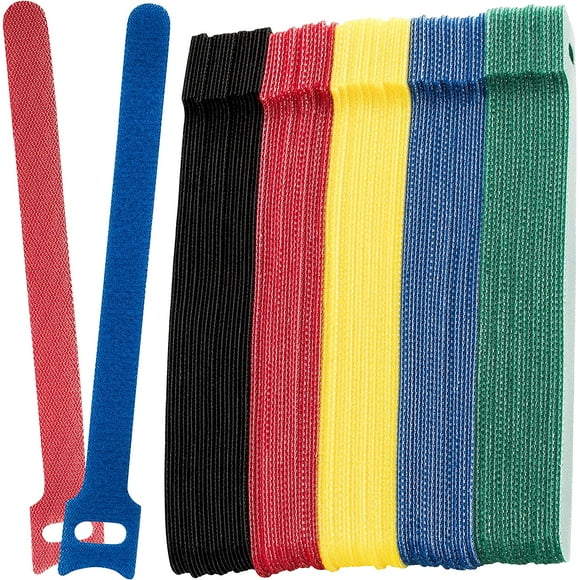 QUETO Pack of 100 Rislan Cable Ties Reusable Velcro Cable Ties 12*200mm