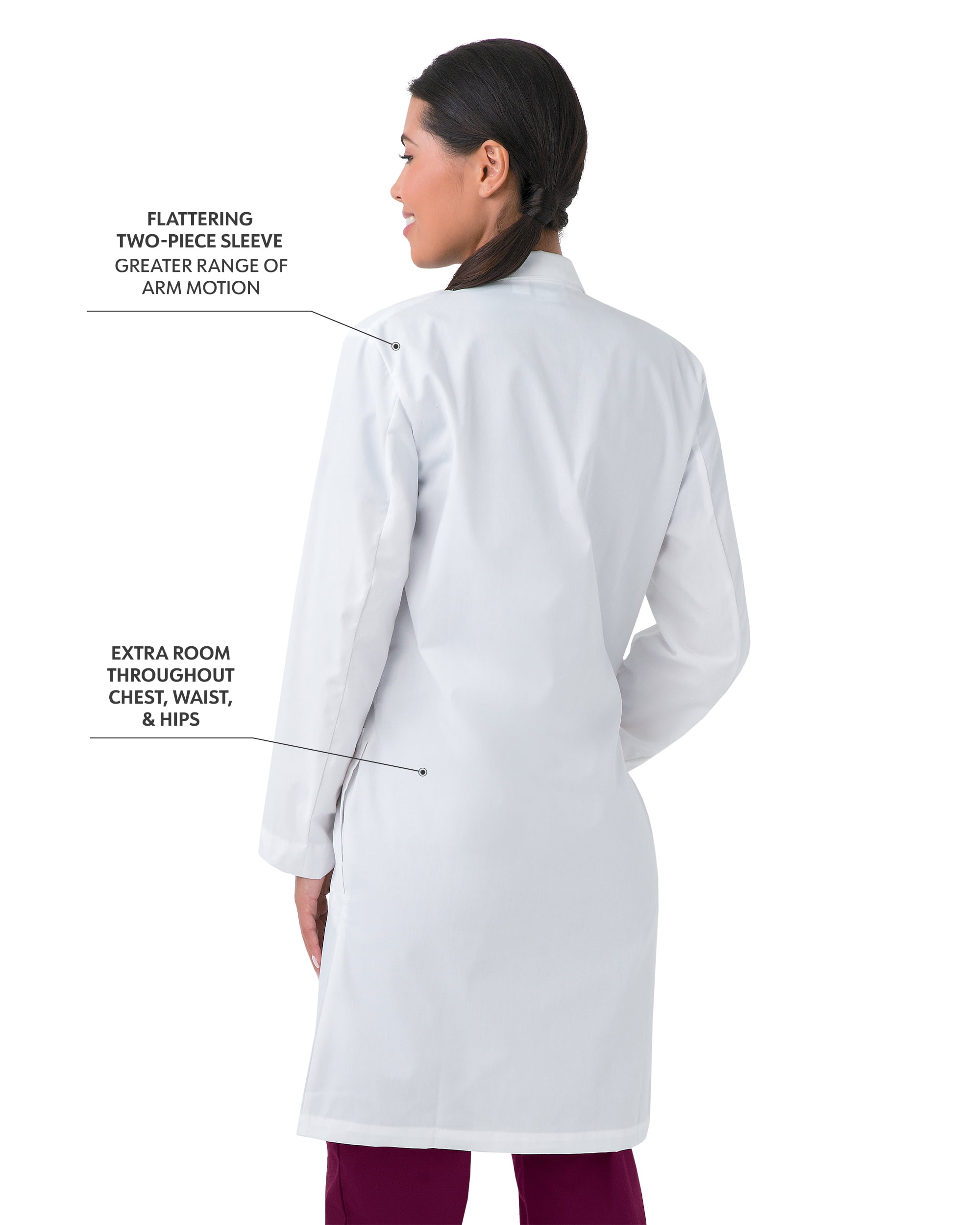 Landau Unisex Relaxed Fit 3-Pocket Full-Length Lab Coat 3187
