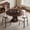 59 Inch Walnut table+4 chairs, variant on Wohh 59-inch Natural Oak Wabi-Sabi Round Dining Table with 35-inch Tempered Glass Lazy Susan, Handcrafted Japanese Style Sculptural Table for Living Room & Restaurant
