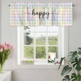 thumbnail image 3 of Valances for Windows Spring Colorful Checkered Rod Pocket Short Curtain for Bathroom Living Room Bedroom Easter Buffalo Plaid Minimalist Style 1 Panel 54x18in, 3 of 9